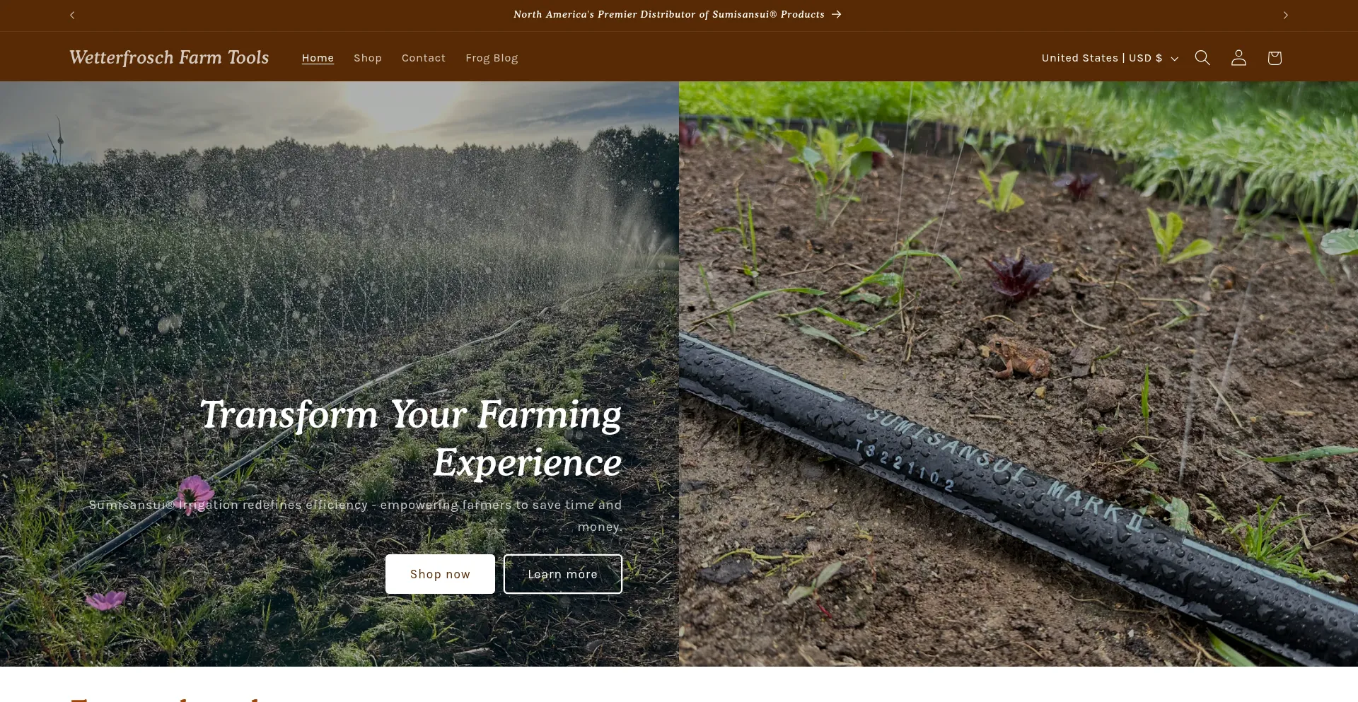 Website screenshot of Wetterfroschfarmtools.com