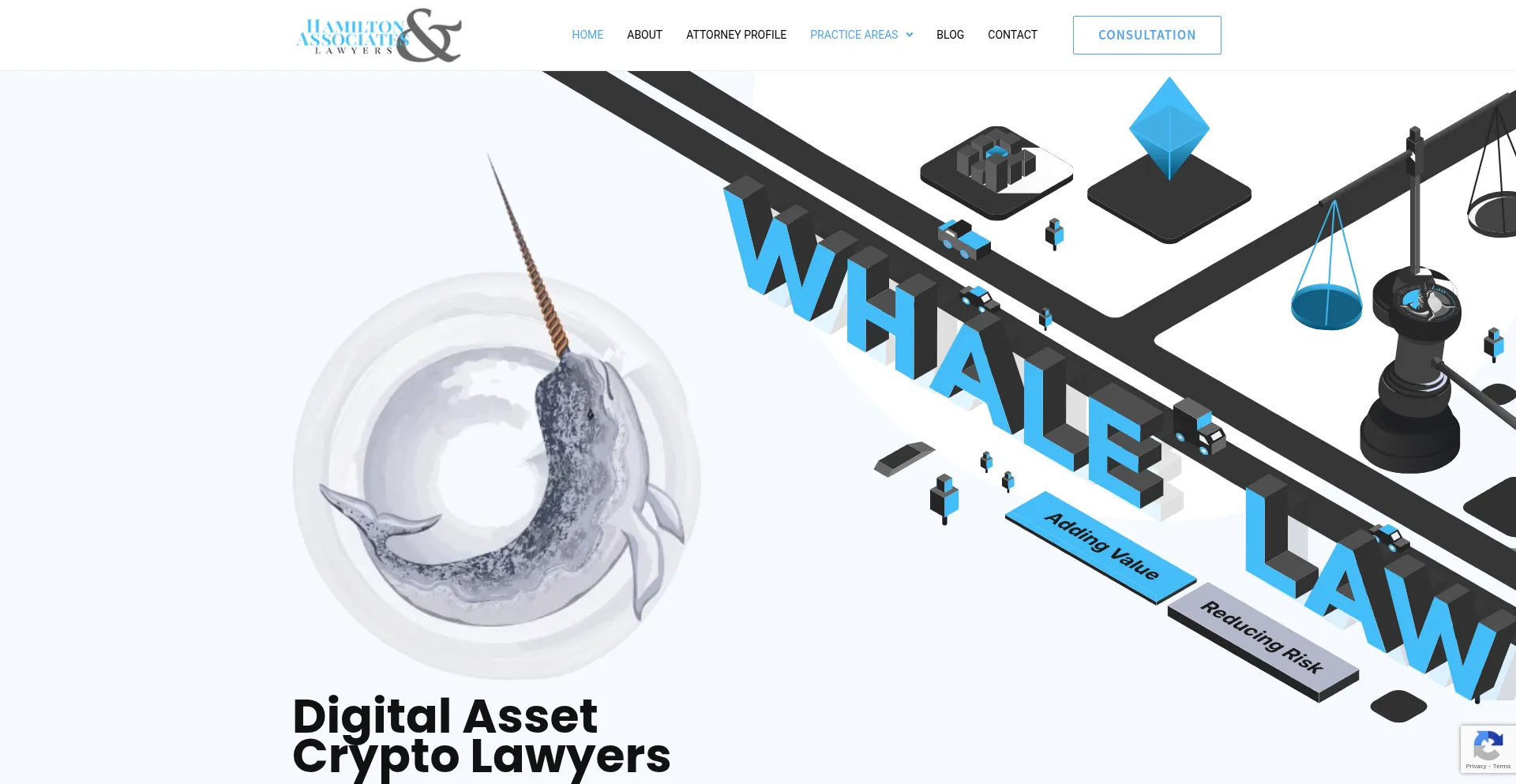 Website screenshot of Whale.law