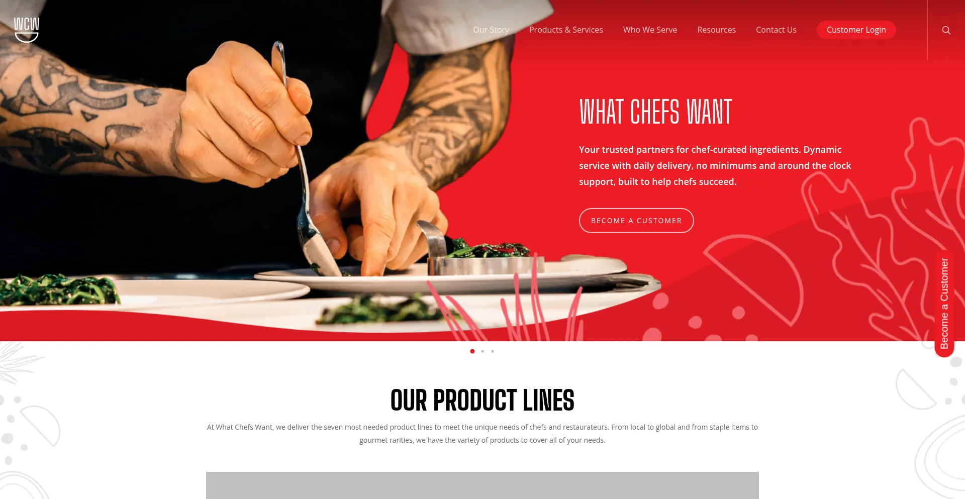 Website screenshot of Whatchefswant.com