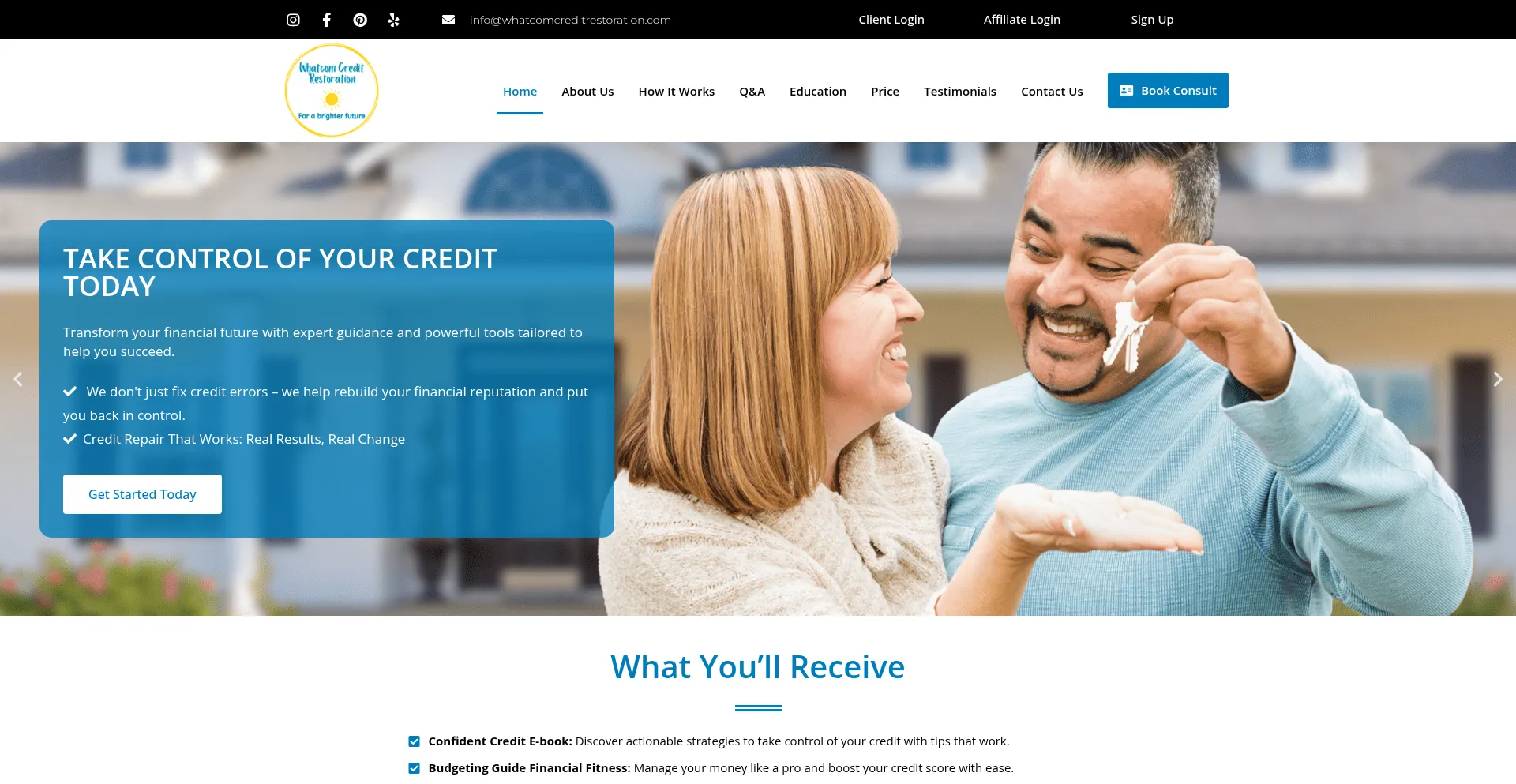 Website screenshot of Whatcomcreditrestoration.com