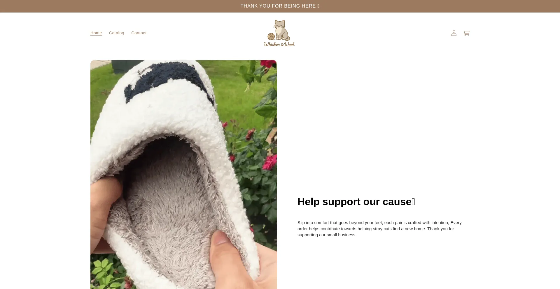 Website screenshot of Whiskerwool.com