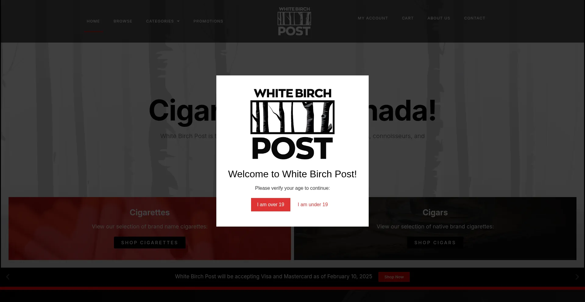 Website screenshot of Whitebirchpost.ca