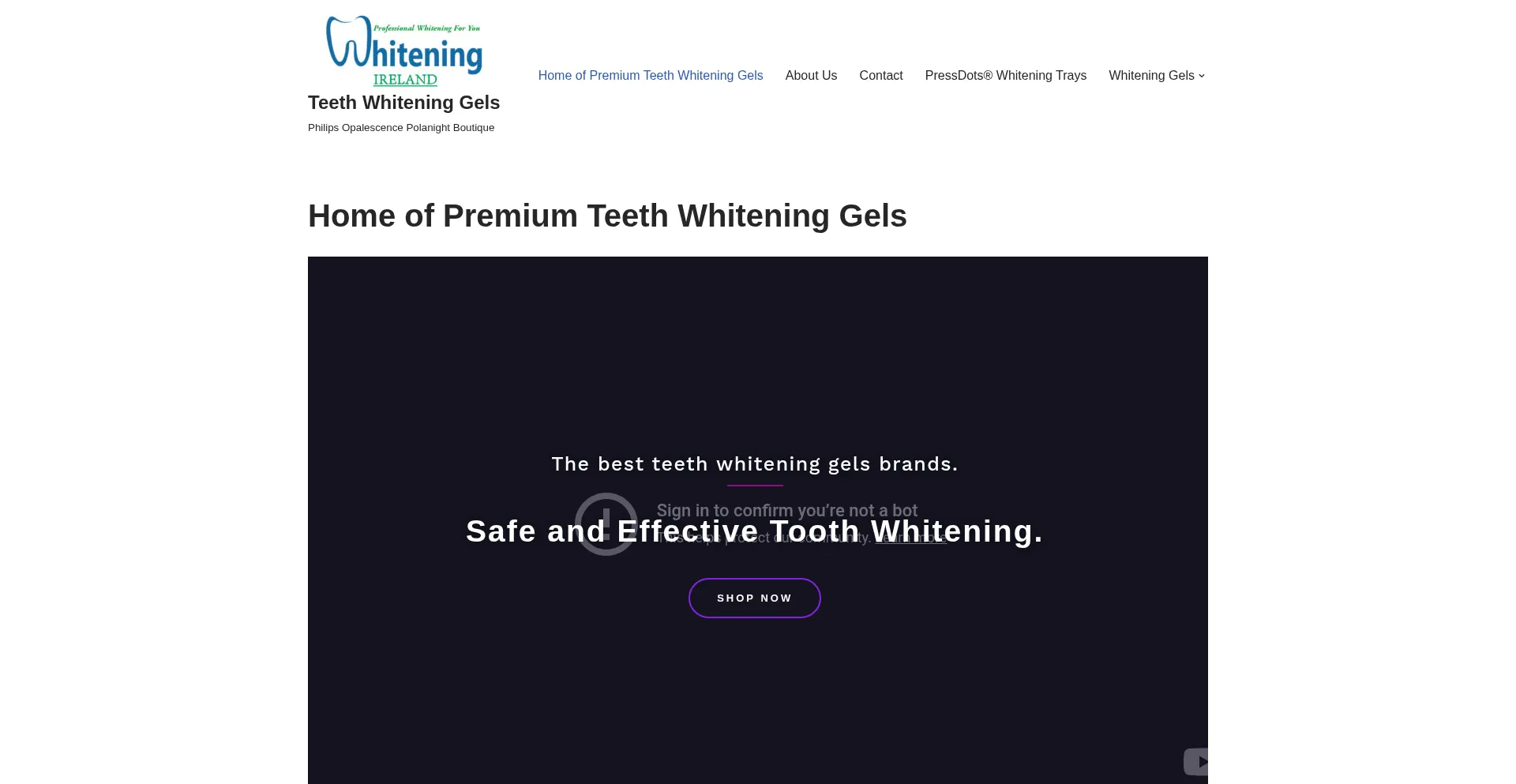 Website screenshot of Whiteningireland.ie