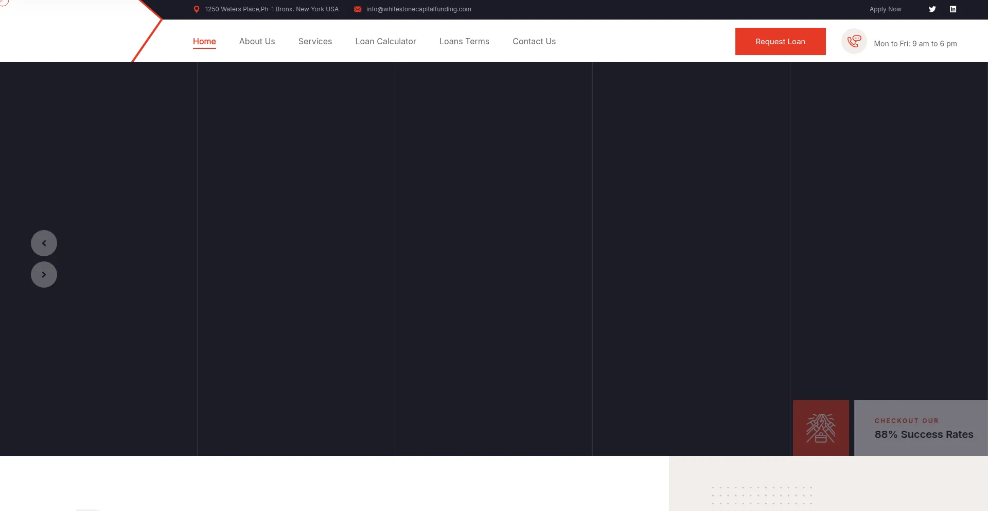 Website screenshot of Whitestonecapitalfunding.com