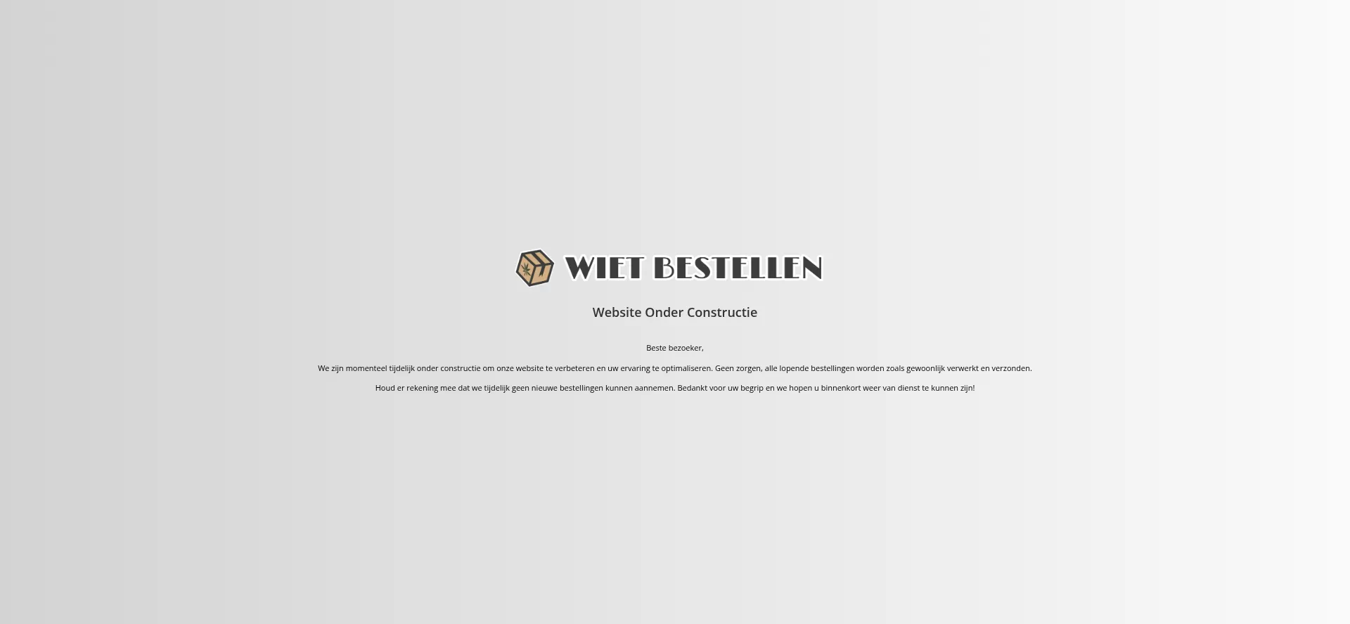 Website screenshot of Wietbestellen.com