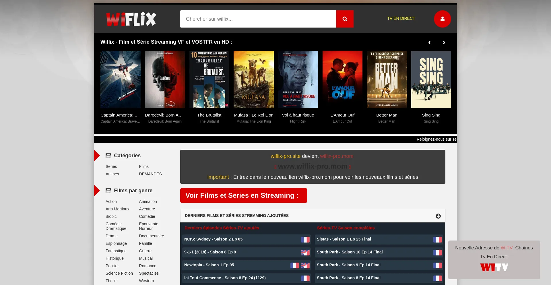 Website screenshot of Wiflix-pro.mom