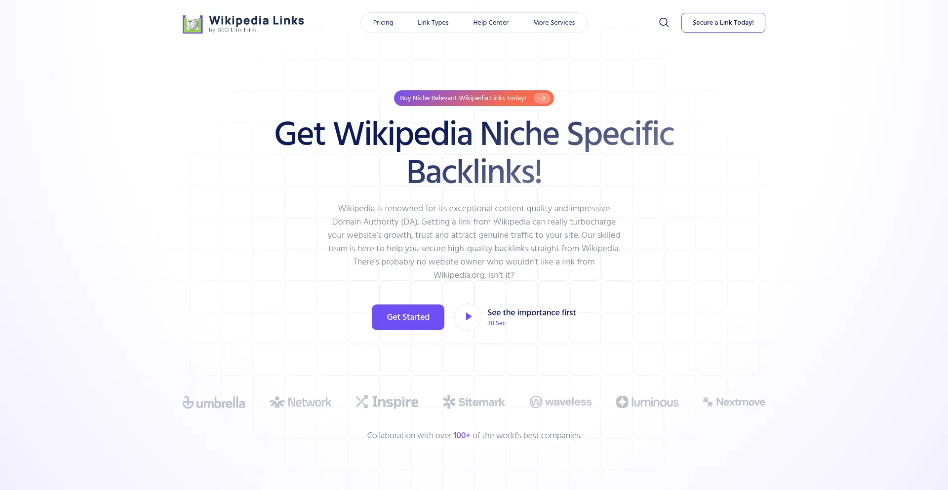 Website screenshot of Wikipedialinks.com