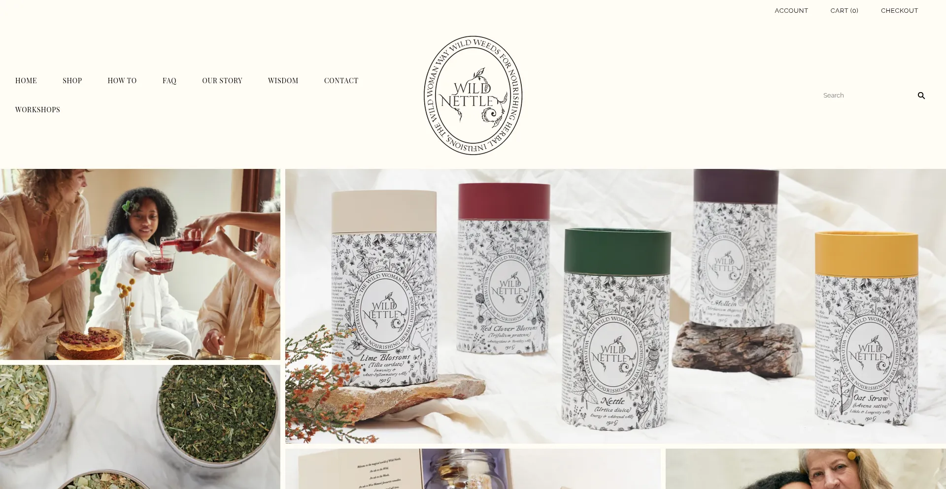 Website screenshot of Wildnettle.love