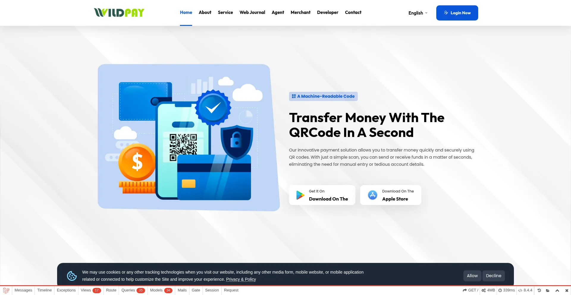 Website screenshot of Wildpaywallet.com