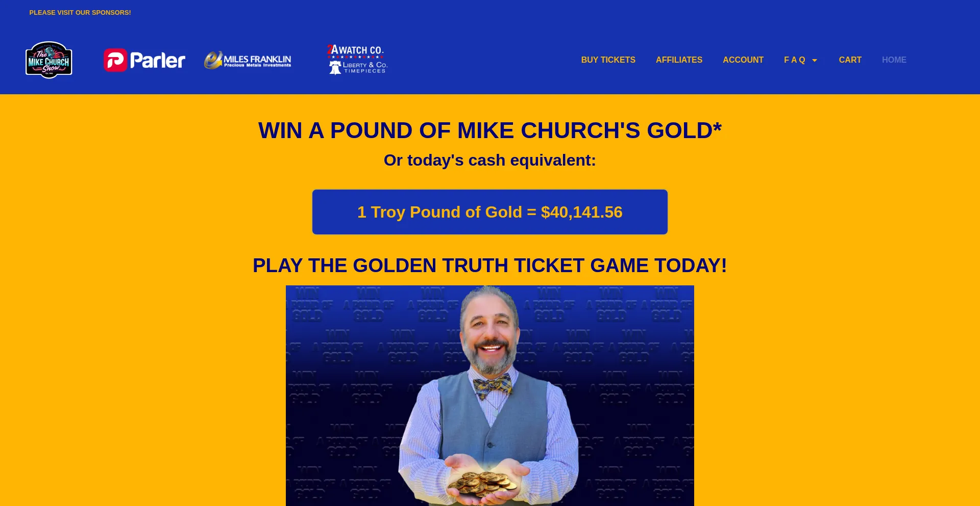 Website screenshot of Winapoundofgold.com