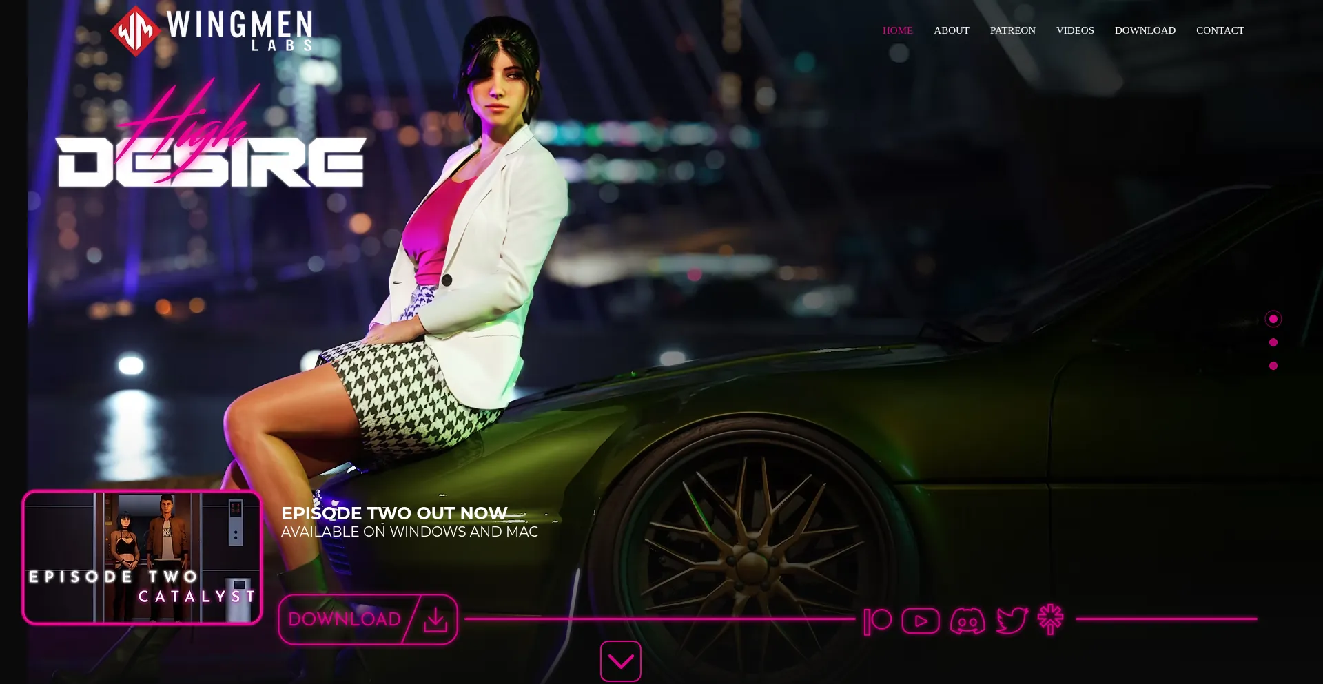 Website screenshot of Wingmenlabs.com
