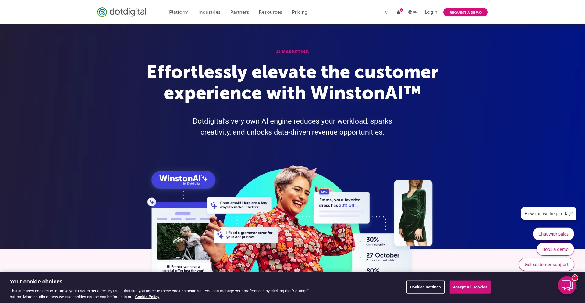 Website screenshot of Winstonai.com