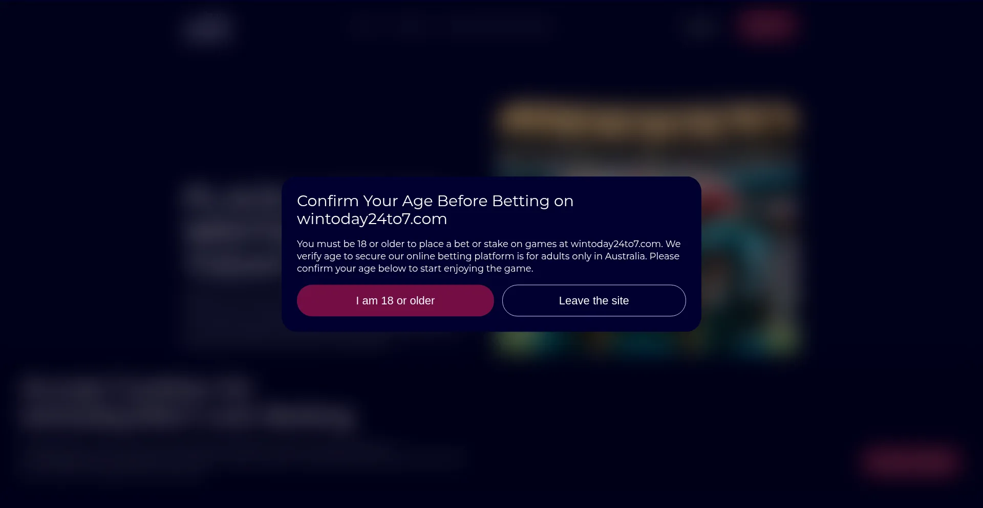 Website screenshot of Wintoday24to7.com