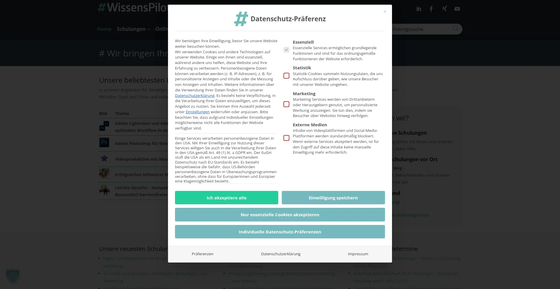 Website screenshot of Wissens-piloten.de