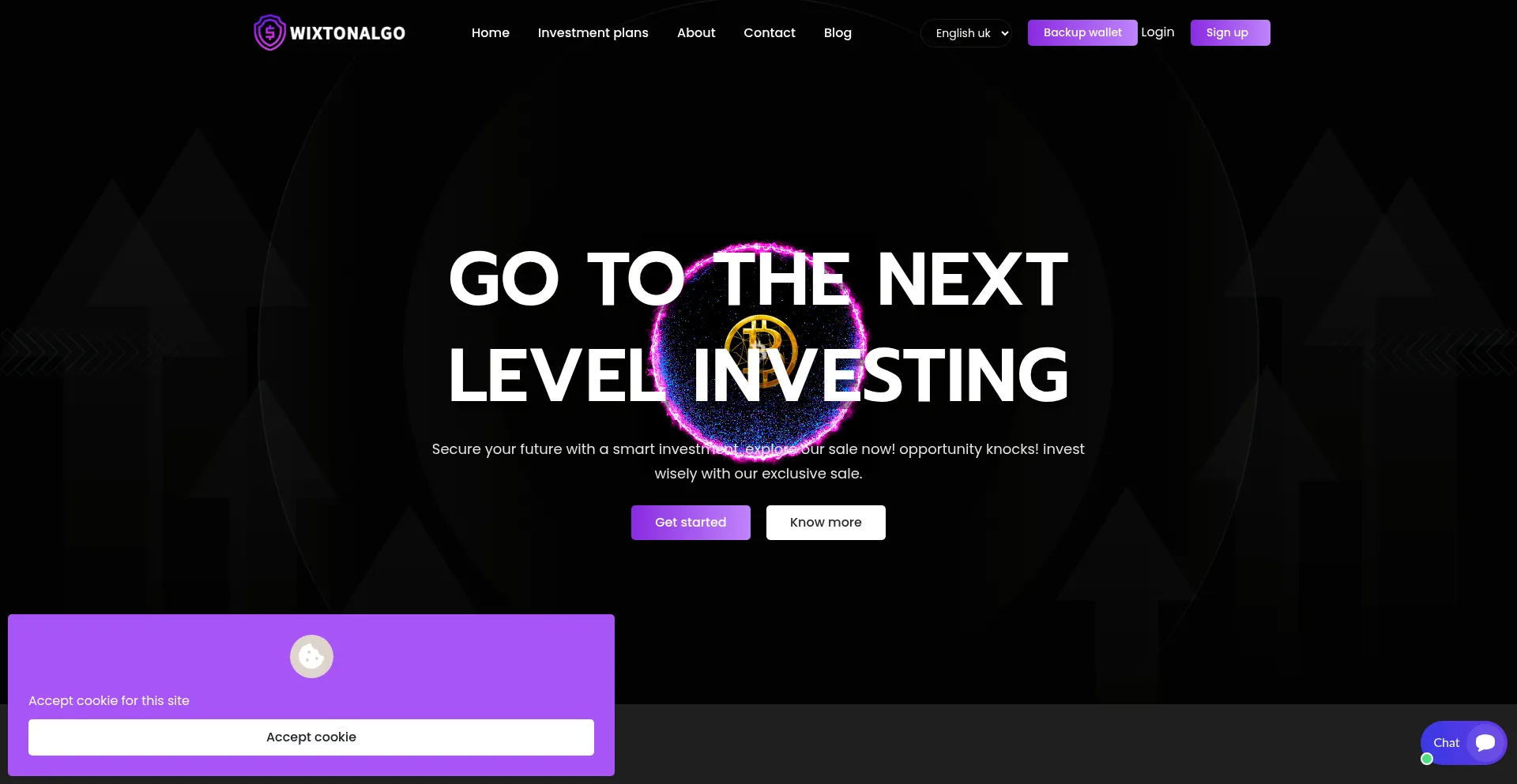 Website screenshot of Wixtonalgo.com
