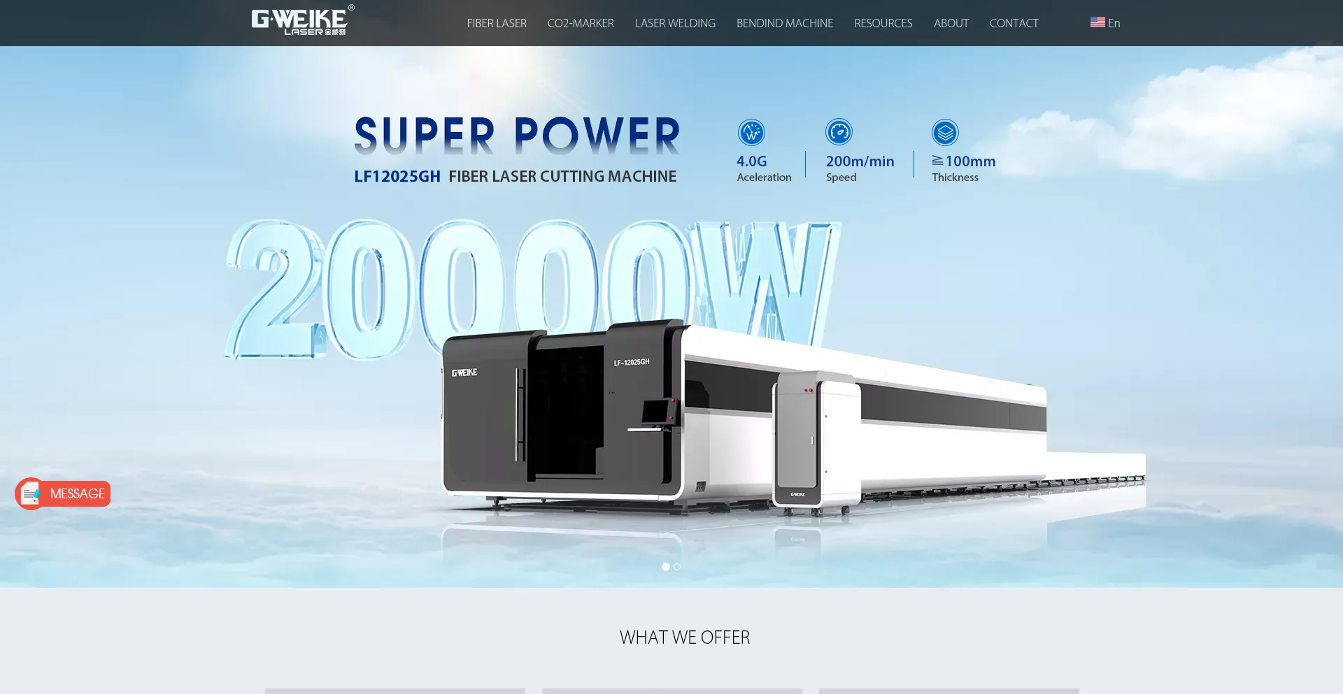 Website screenshot of Wklaser.com