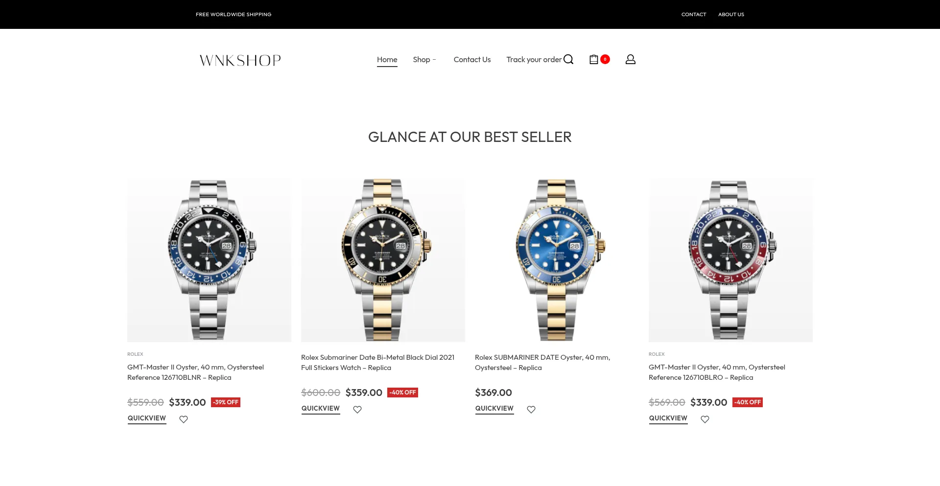 Website screenshot of Wnkshop.com