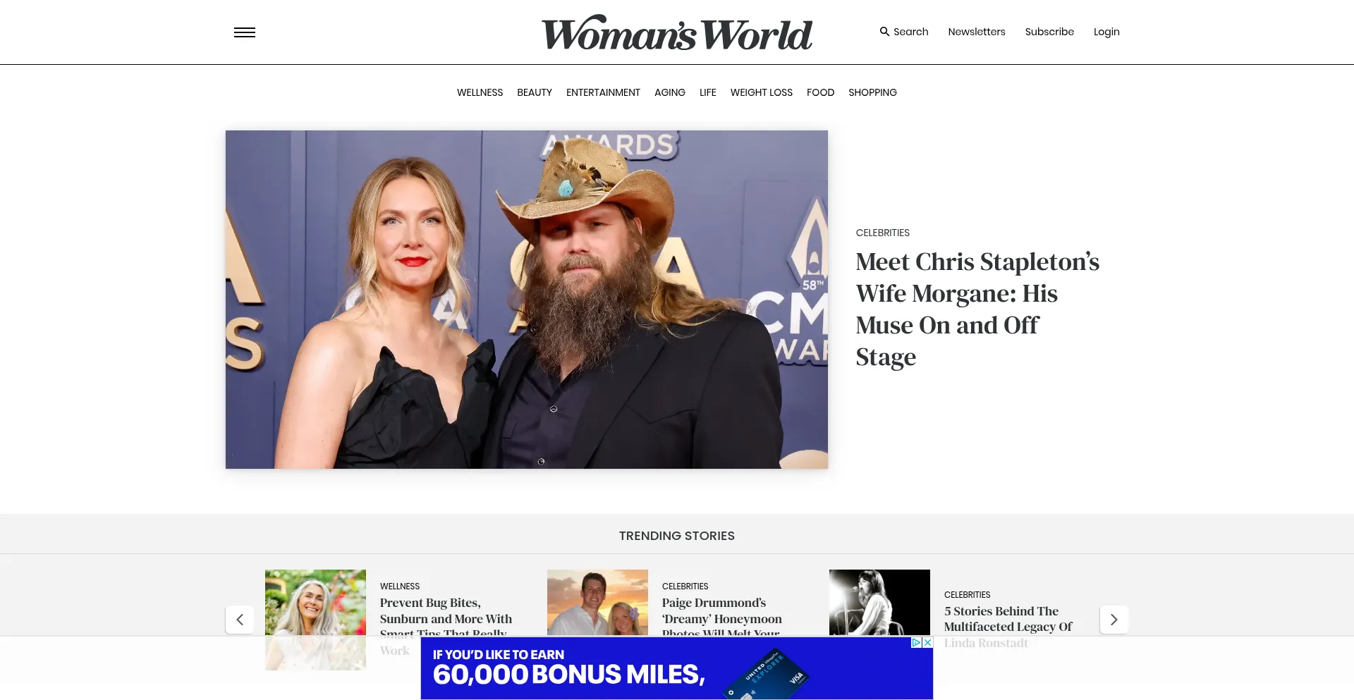 Website screenshot of Womansworld.com