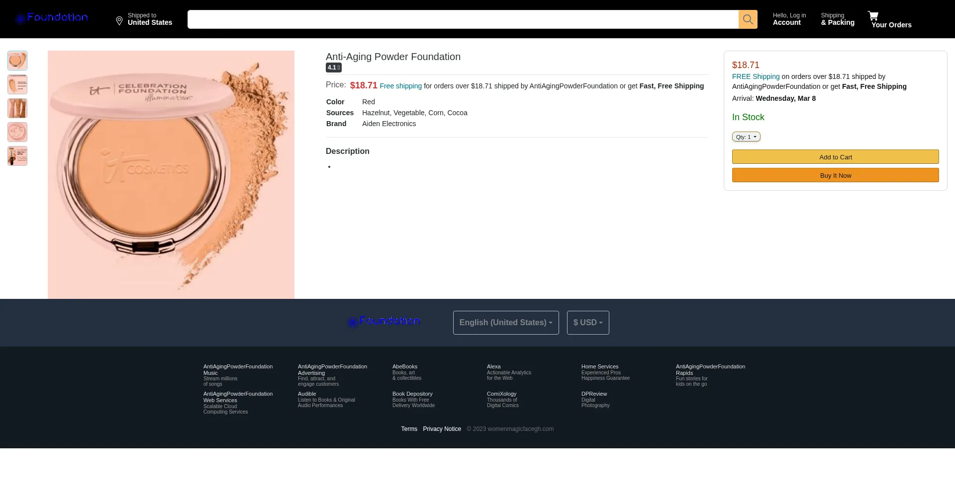 Website screenshot of Womenmagicfacegh.com