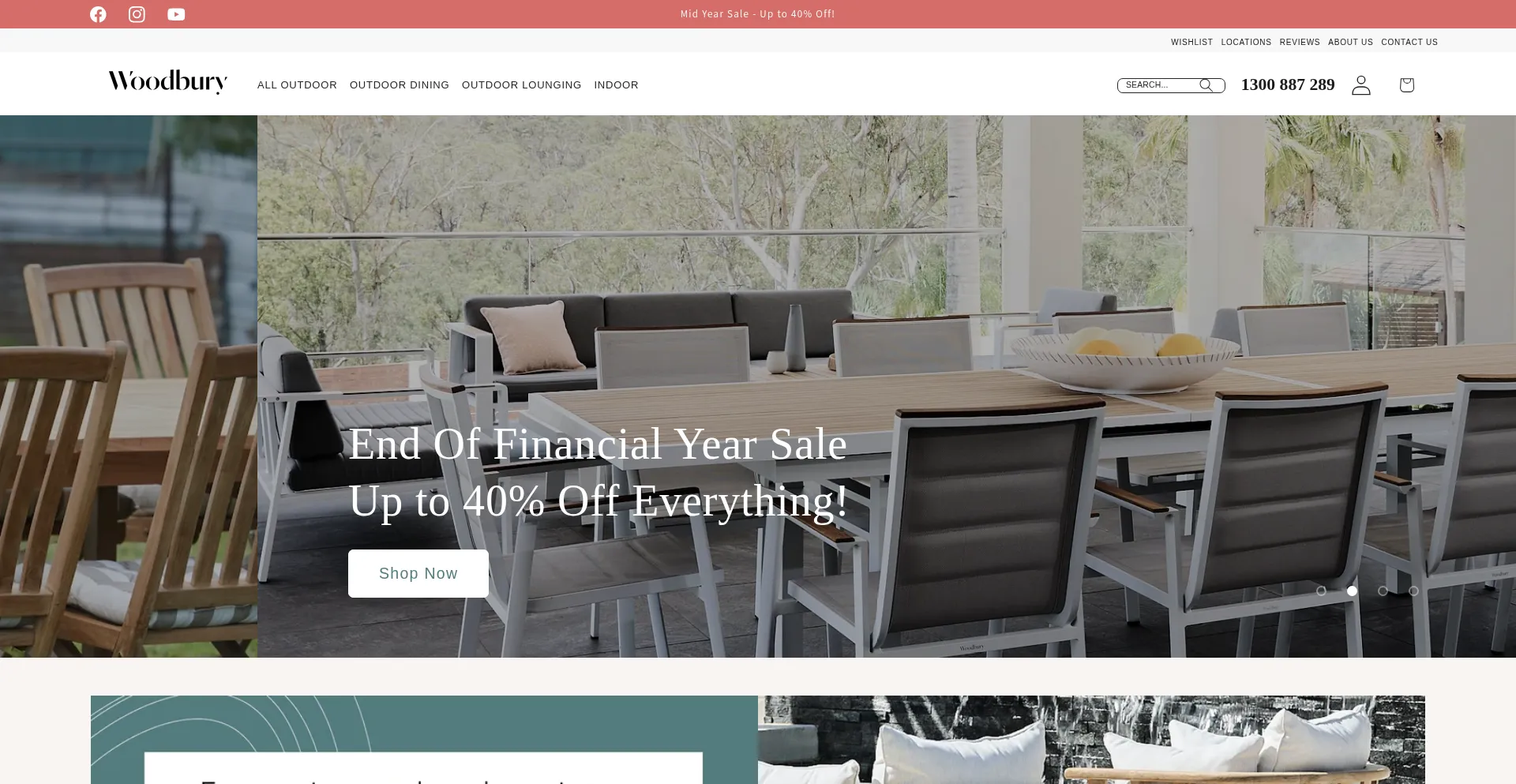 Website screenshot of Woodburyfurniture.com.au