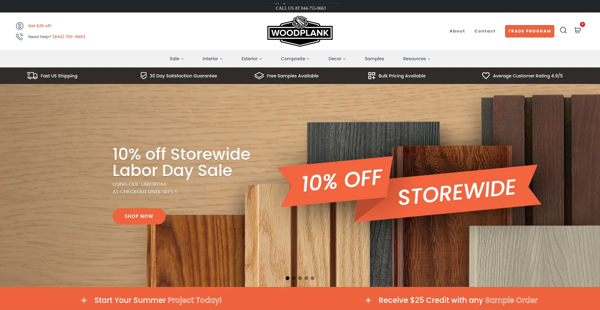 Website screenshot of Woodplank.com