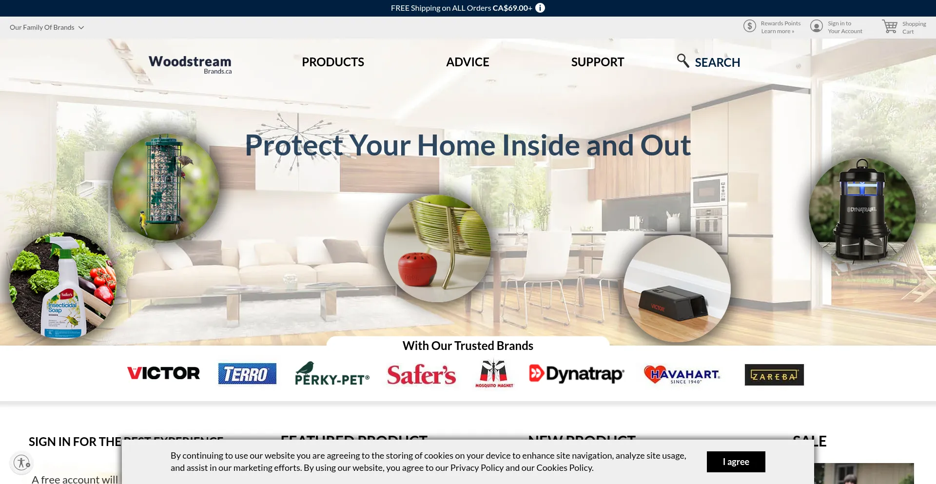Website screenshot of Woodstreambrands.ca