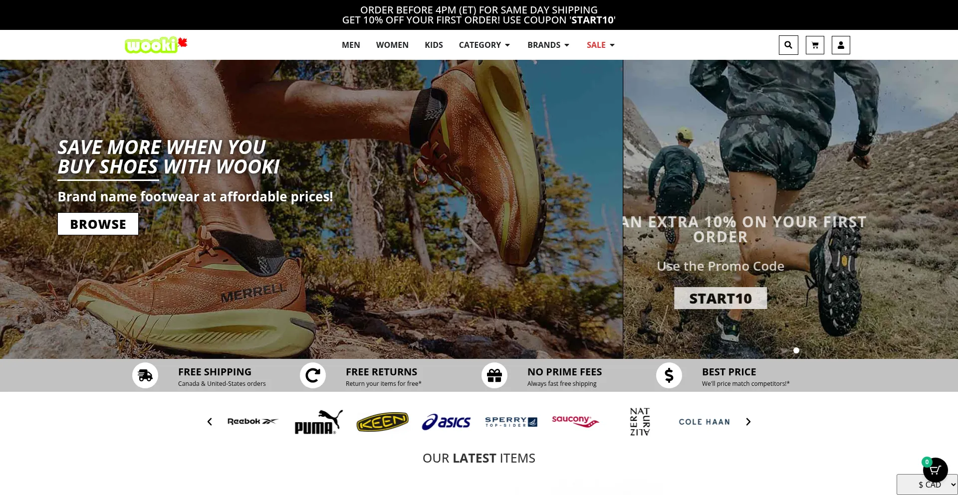 Website screenshot of Wooki.com