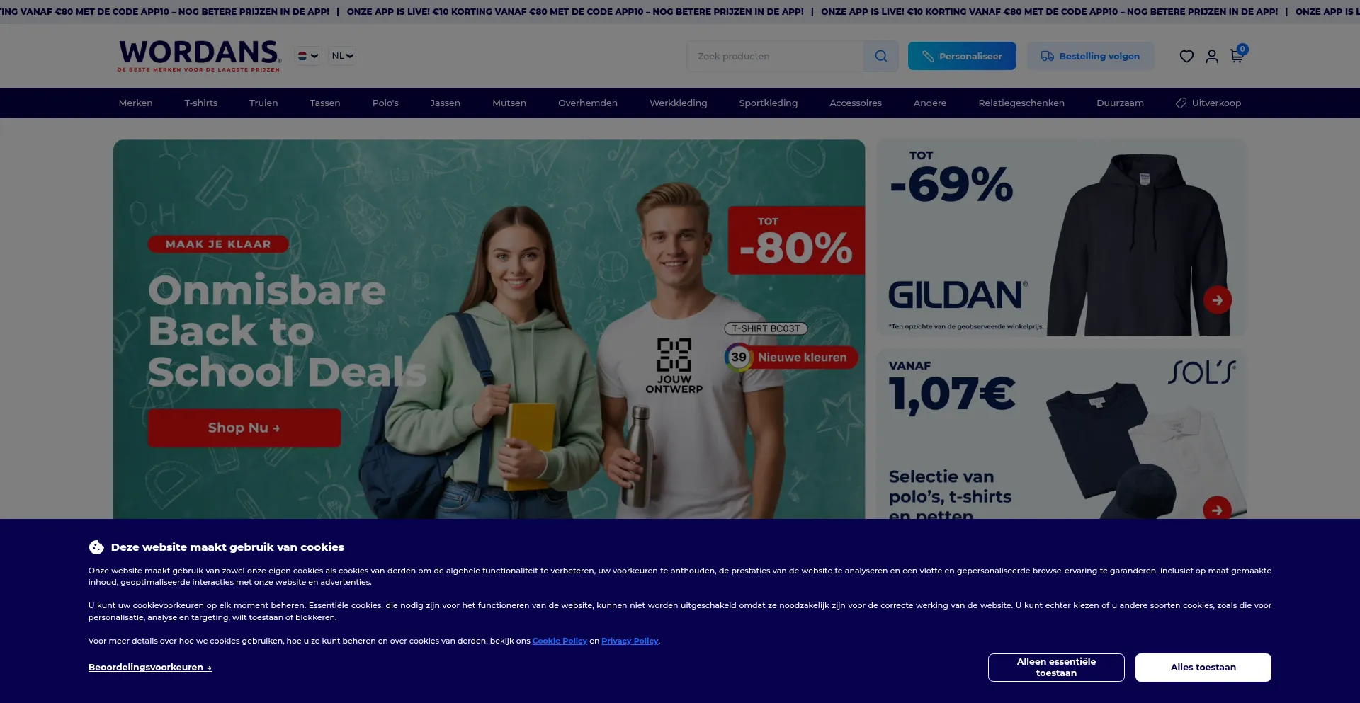 Website screenshot of Wordans.nl
