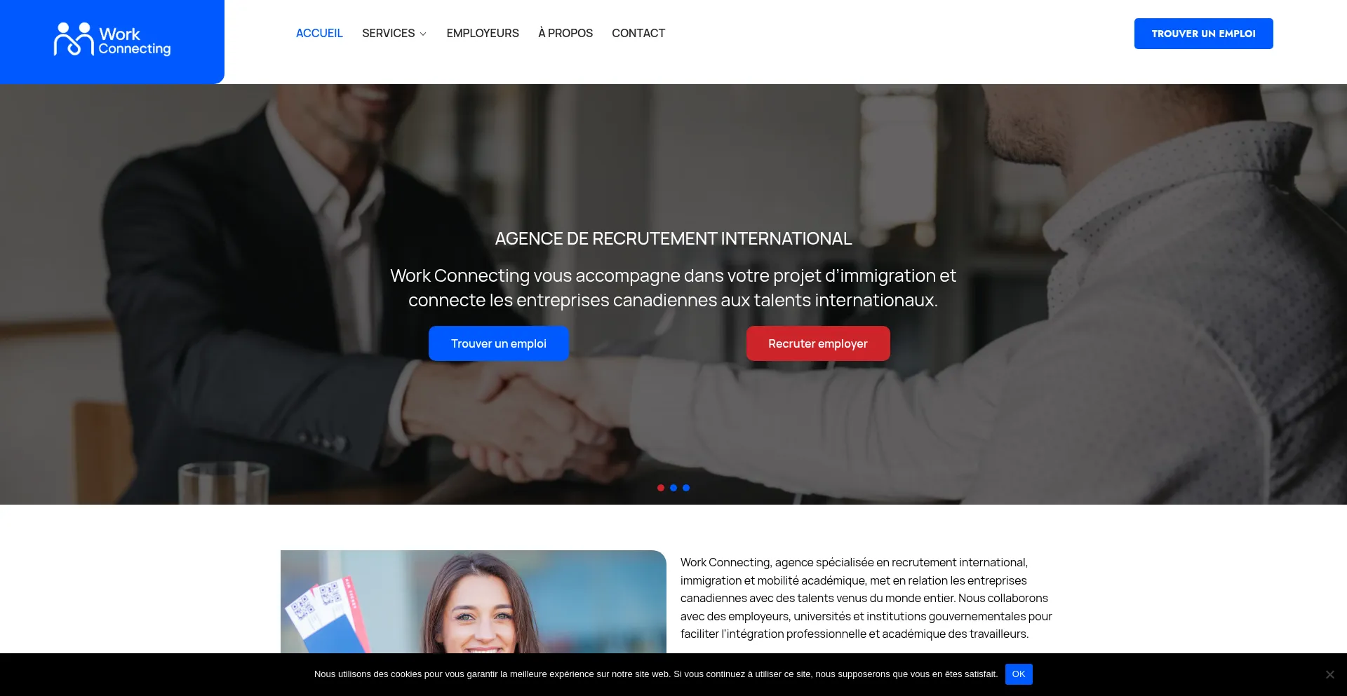 Website screenshot of Work-connecting.org