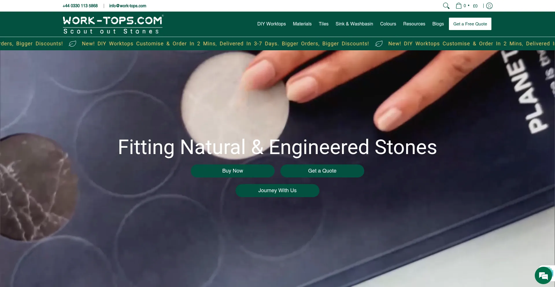 Website screenshot of Work-tops.com
