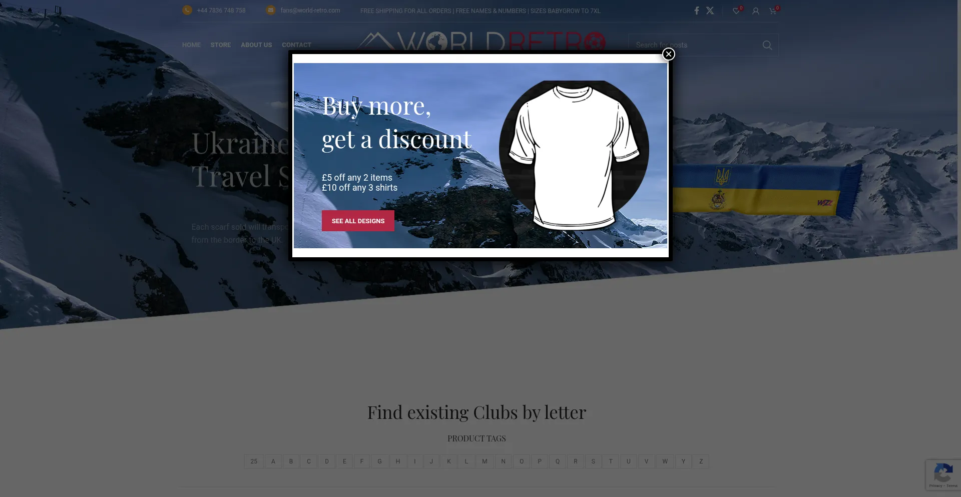 Website screenshot of World-retro.com
