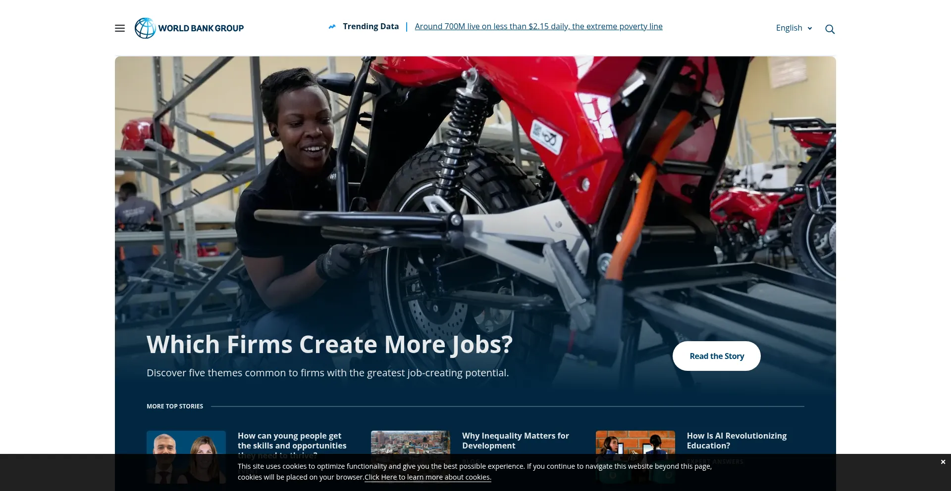 Website screenshot of Worldbankgroup.org