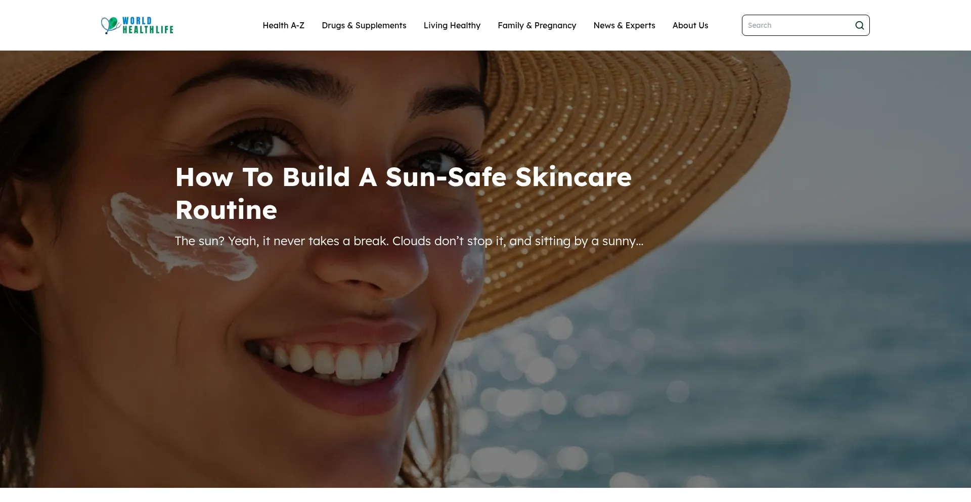Website screenshot of Worldhealthlife.com