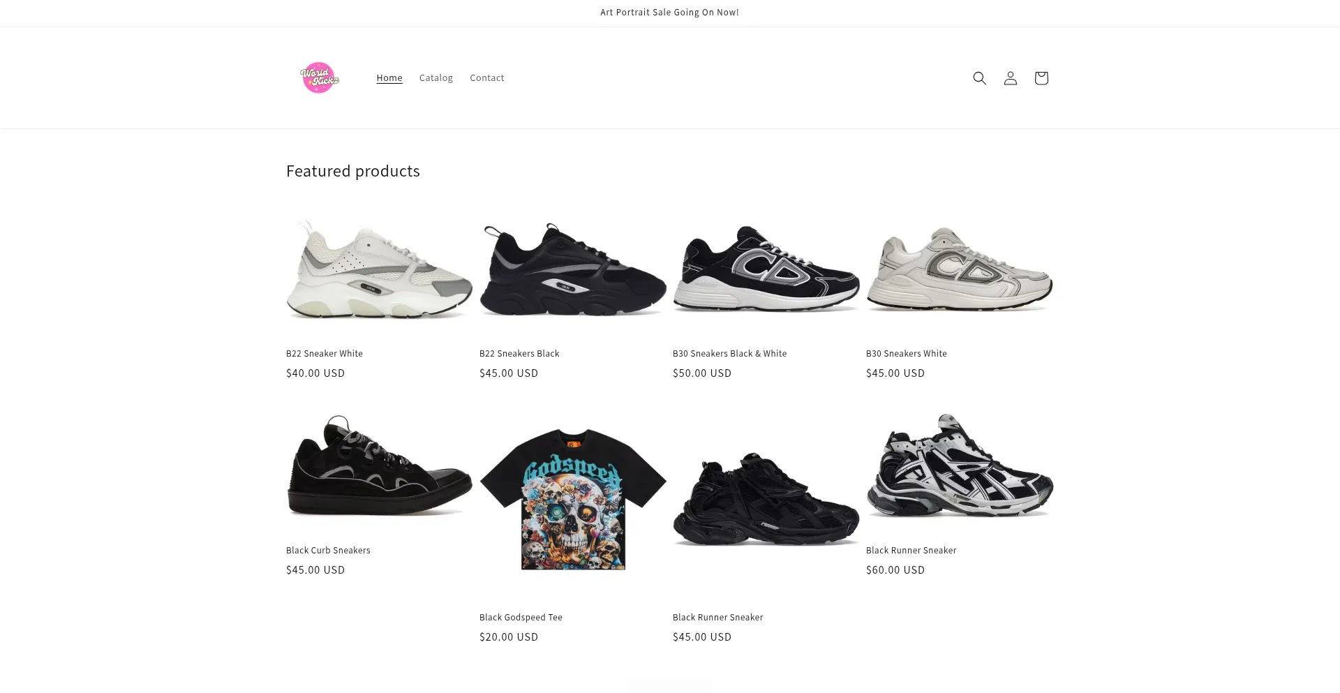 Website screenshot of Worldkickzz.com