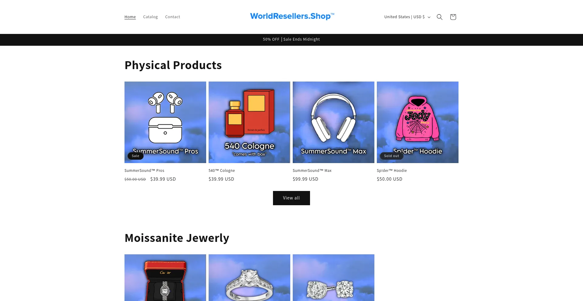 Website screenshot of Worldresellers.shop