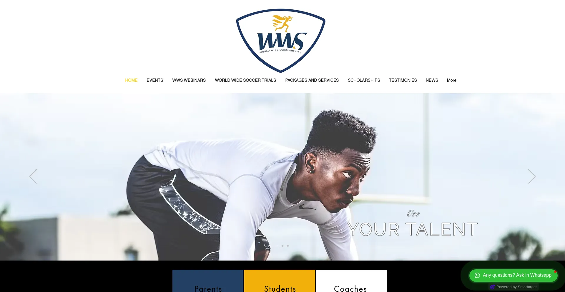 Website screenshot of Worldwidescholarships.com