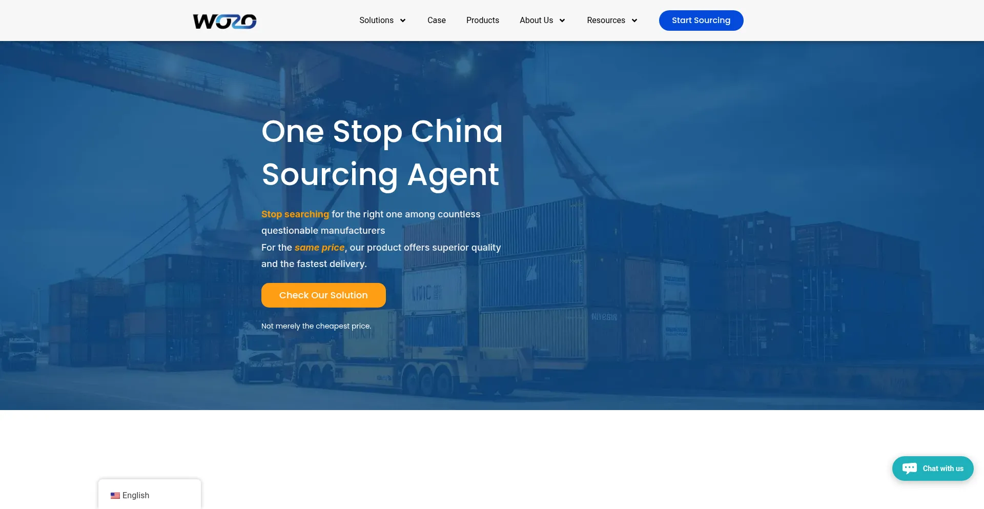 Website screenshot of Wozo.com