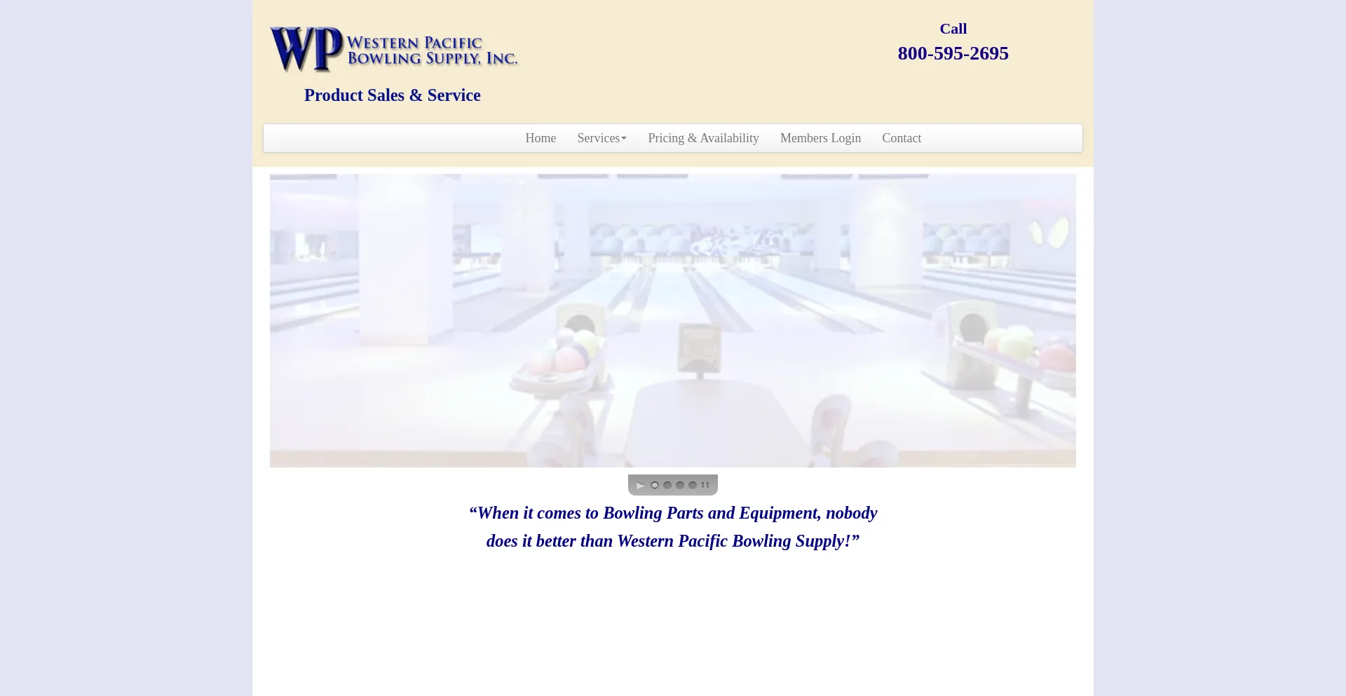 Website screenshot of Wpbowling.com