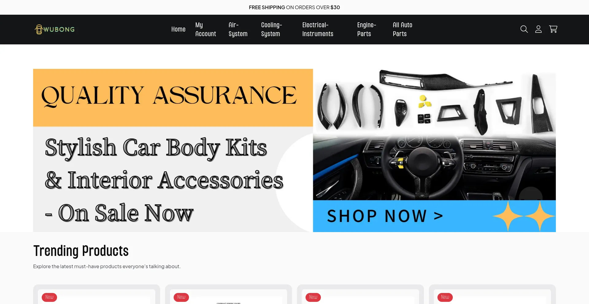 Website screenshot of Wubong.com