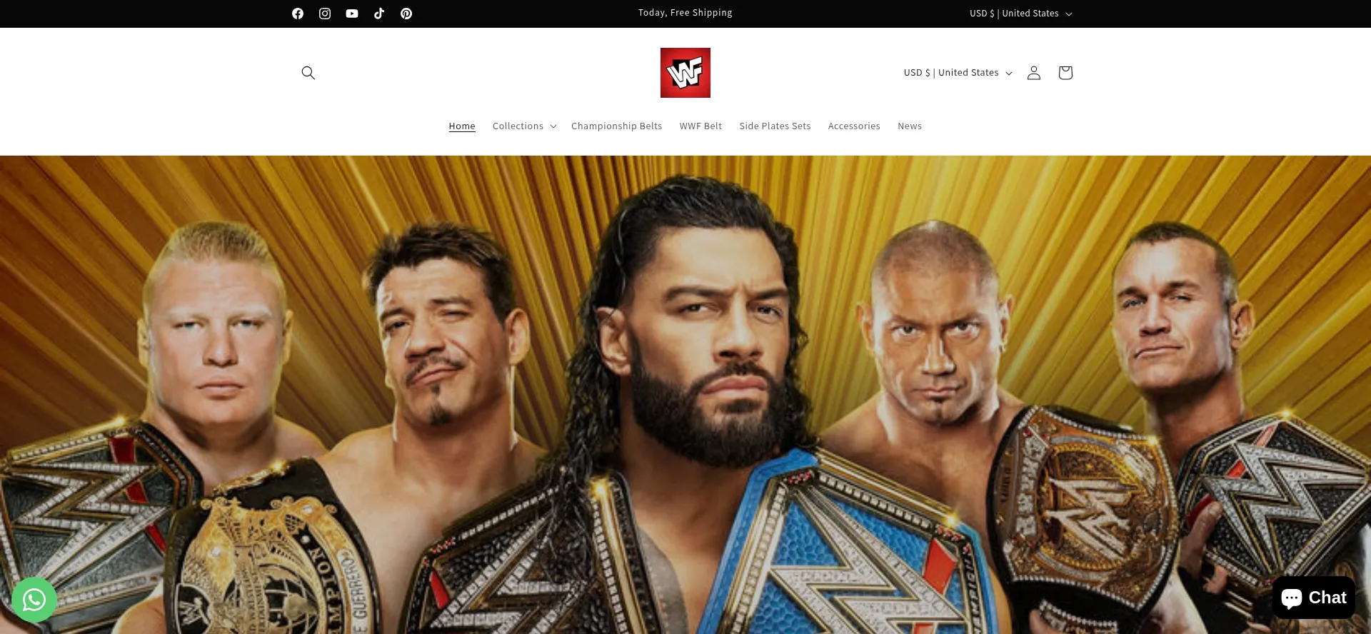 Website screenshot of Wwfbelt.com
