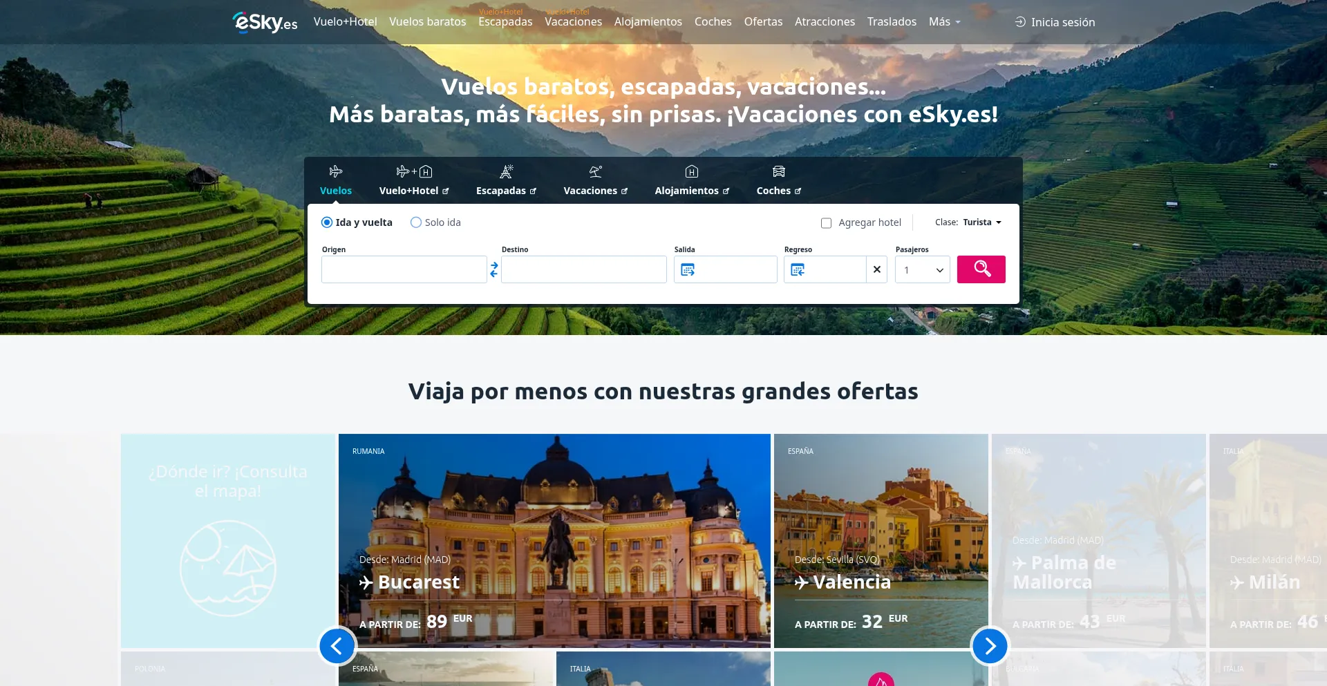 Website screenshot of Www2.esky.es