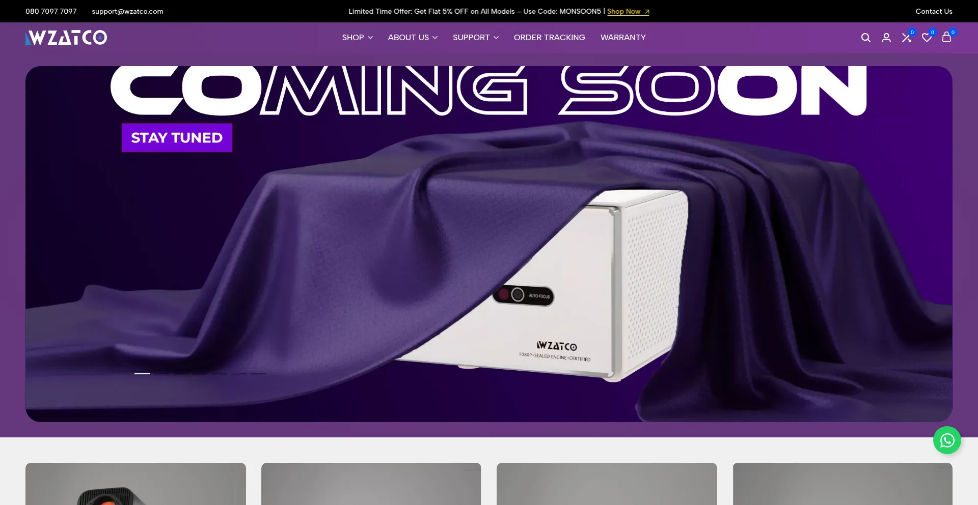 Website screenshot of Wzatco.com