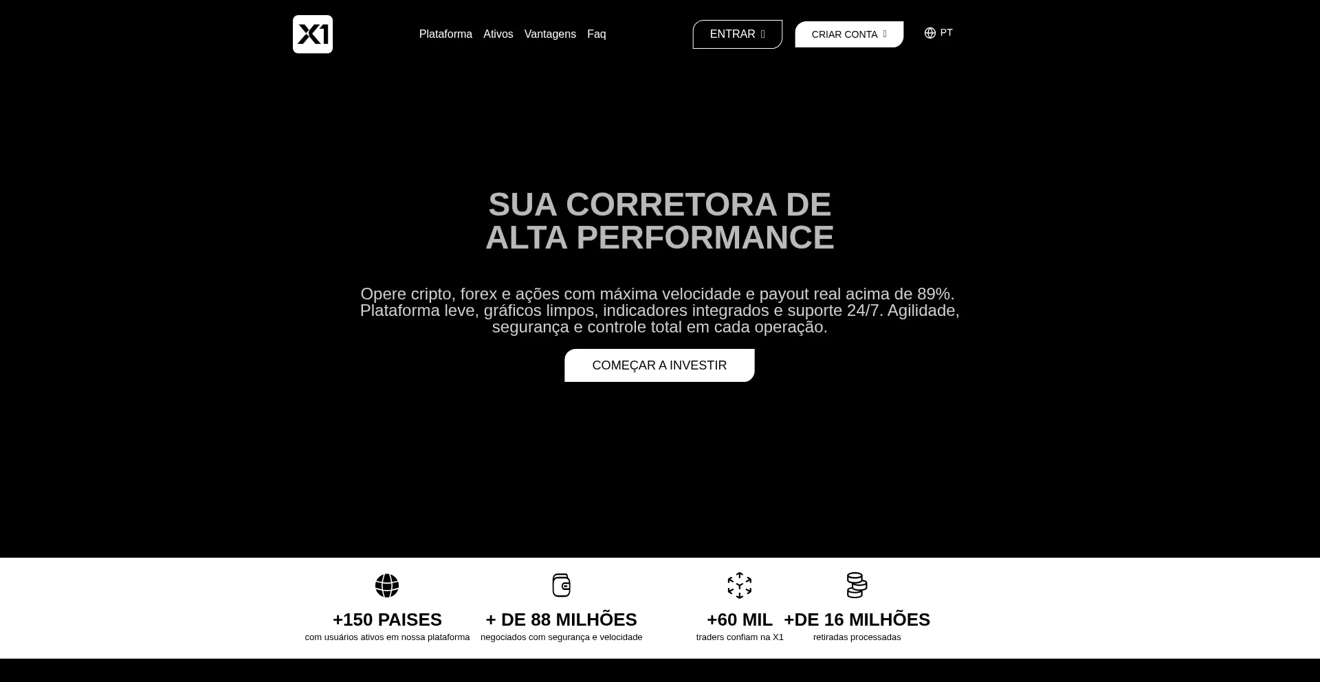 Website screenshot of X1-broker.com