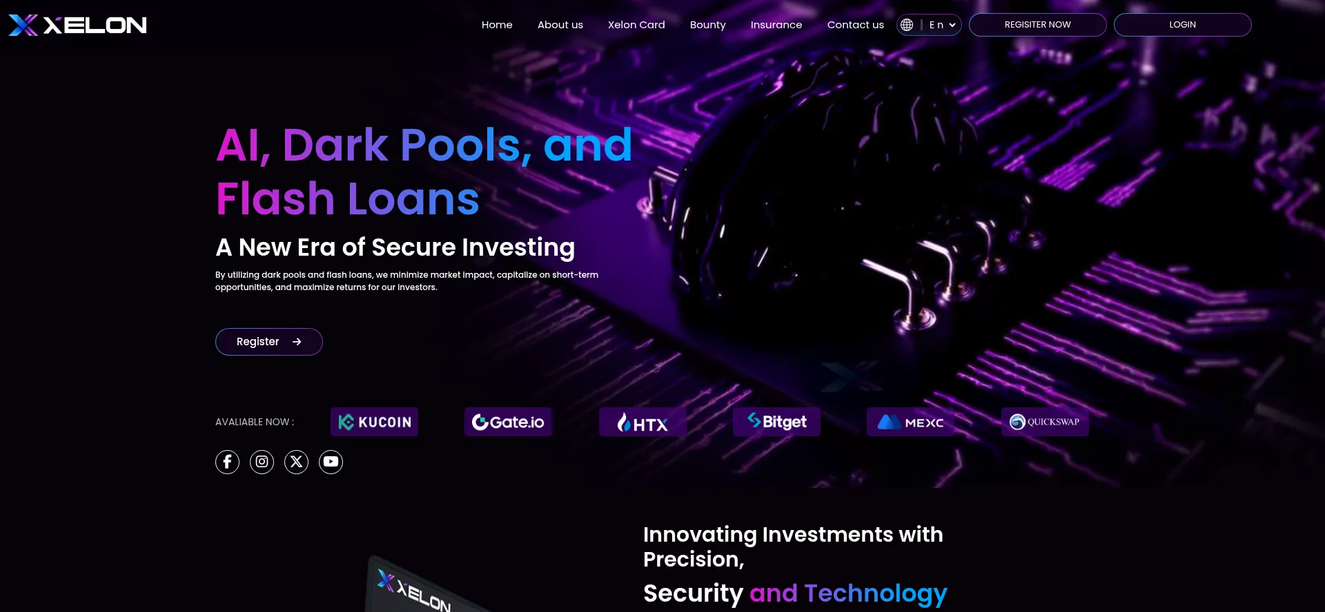 Website screenshot of Xelon.group