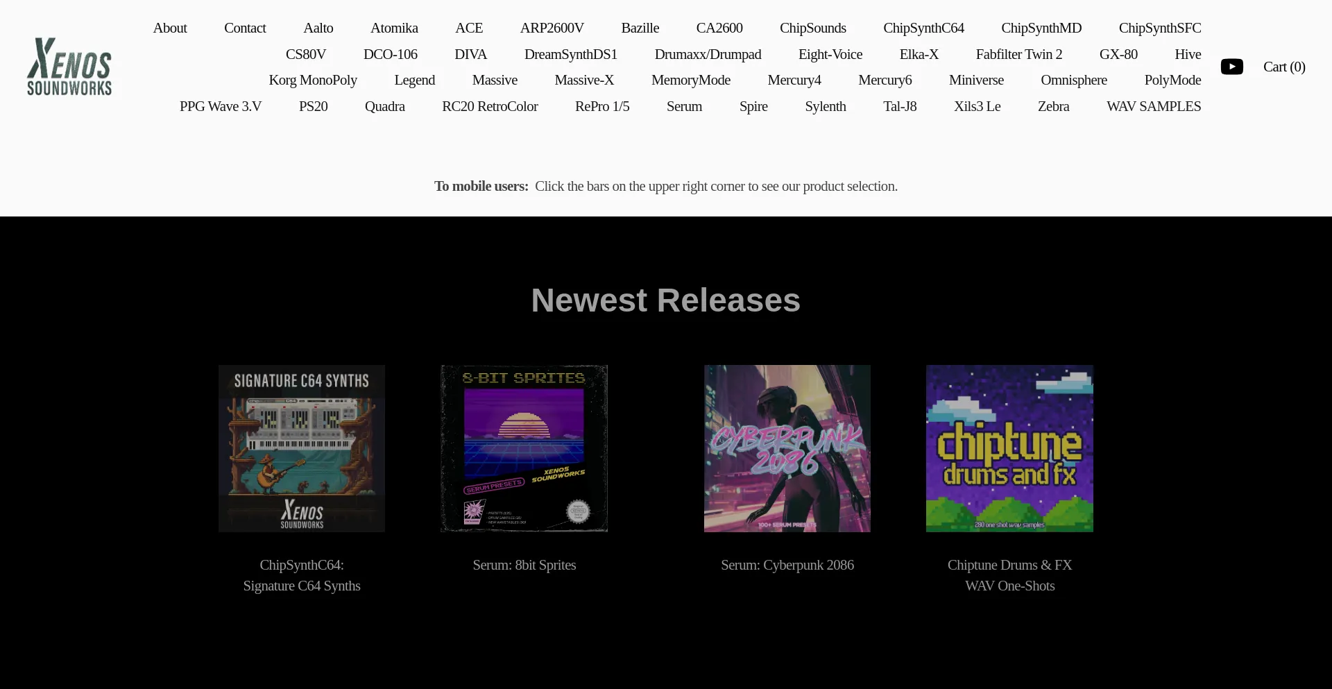 Website screenshot of Xenossoundworks.com