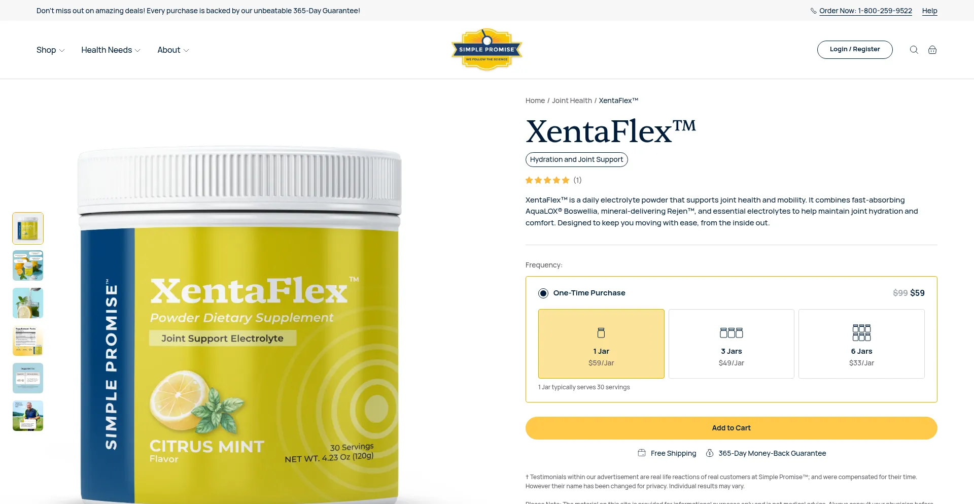 Website screenshot of Xentaflex.com