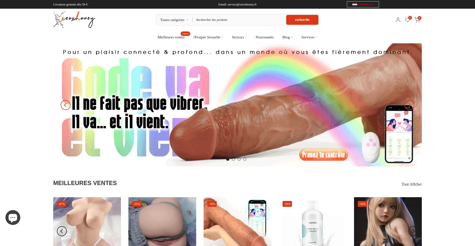 Website screenshot of Xeoxhoney.fr