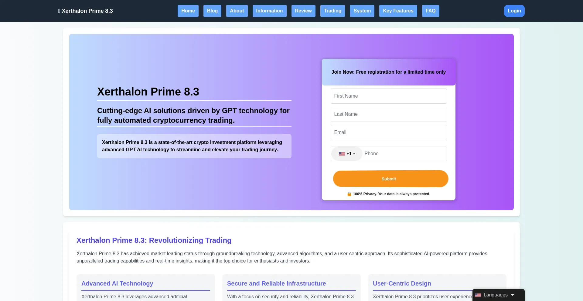Website screenshot of Xerthalonprime83.com