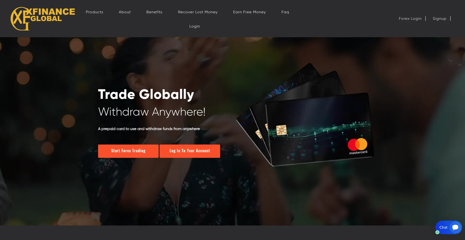 Website screenshot of Xfinanceglobal.trade