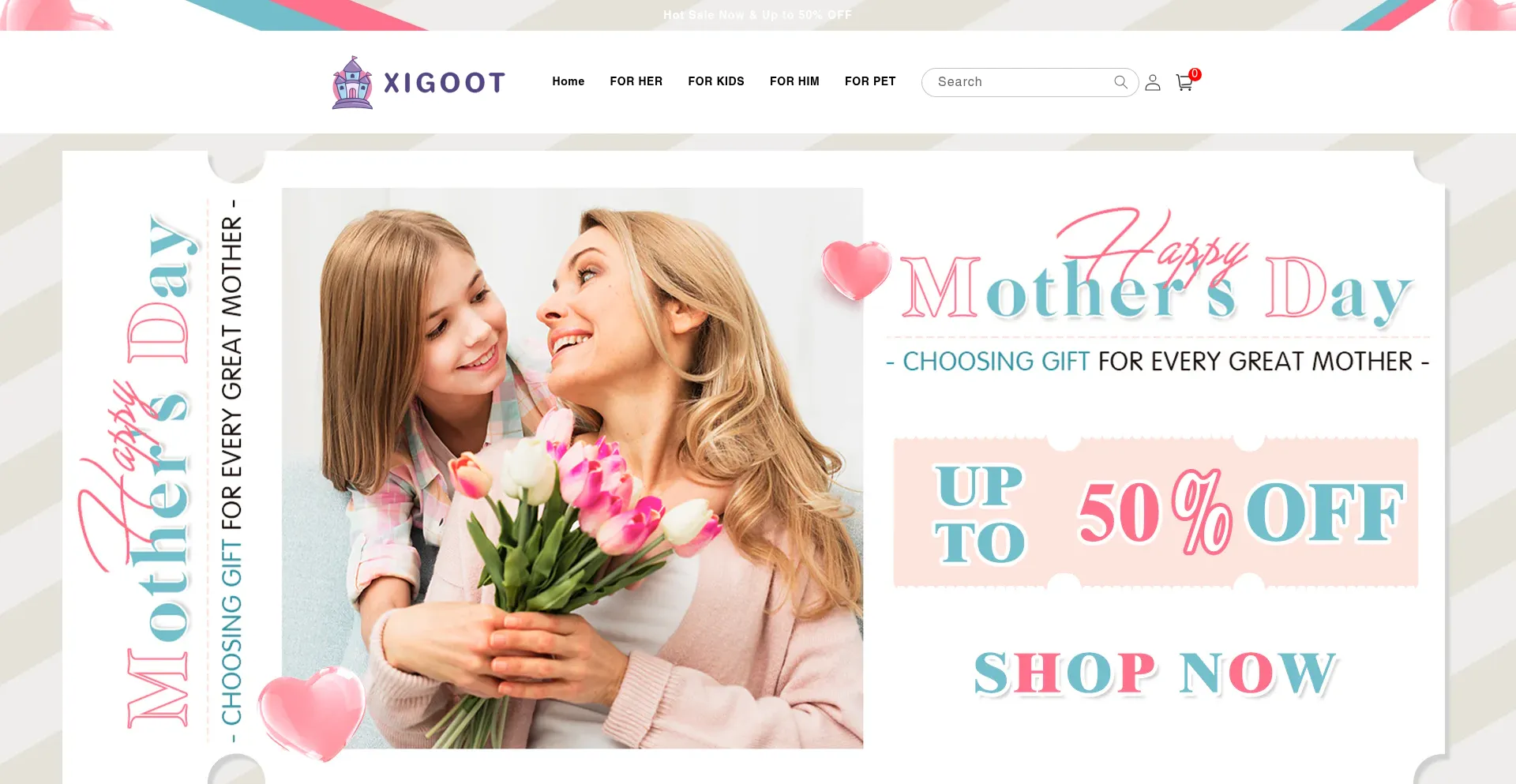 Website screenshot of Xigoot.com